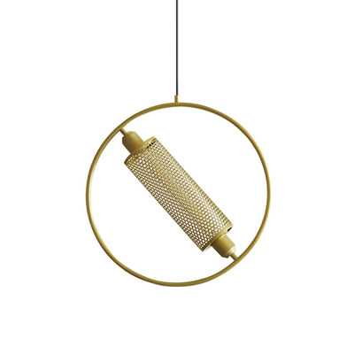 Vintage Burnished Brass Pendant | Industrial Mesh Chita | Edison Bulb