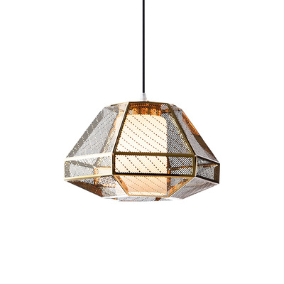 LED Pendant Lamp | Brass Mesh | Diamond Shape 