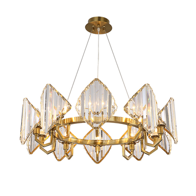 Dimond Crystal 1 Tier Pendant | LED Light | Gold Stainless Steel