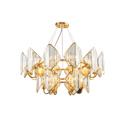 Lectory LED Pendant Lamp | Dimond Crystal 2 Tiers | Gold Stanless Steel Finish