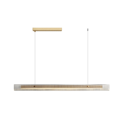 Lectory Linear LED Pendant | Ripples | Brass Moru Glass 