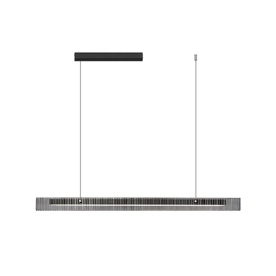 Lectory Linear LED Pendant | Ripples | Brushed Black Moru Glass 
