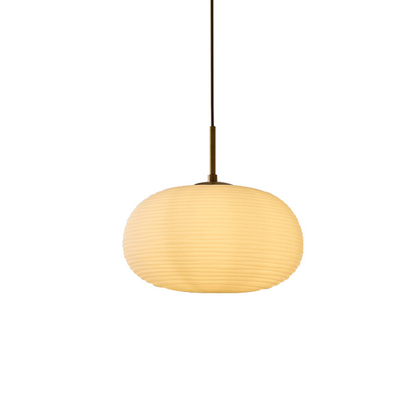 Lectory LED Pendant Lamp | White Lantern | Frosted Glass Shade with Brass Holder 