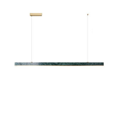 Lectory LED Pendant Lamp | Emerald Green Marble | Brass Ceiling Bar