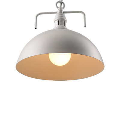 Vintage Pendant Lamp - Factory Dome | [Colour: White]
