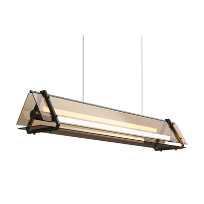 Lectory Linear LED Pendant | Kaleidoscope | Smokey Glass Shade | T8 Tube 