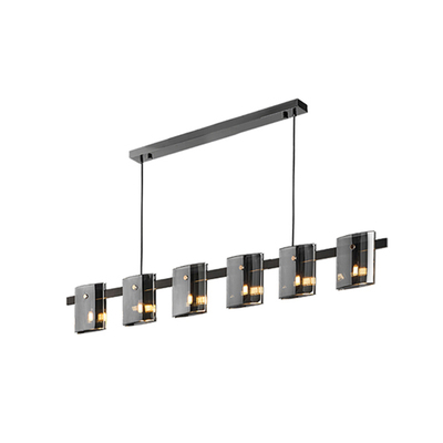 Lectory Linear LED Pendant | MOYI Smokey Glass Shade | Scene Switch 3CT Switchable