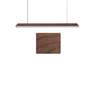 Lectory LED Linear Pendant Lamp | Trapezoid Walnut Timber | Remote Control