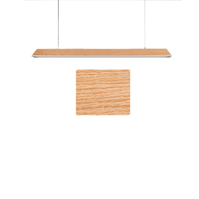 Lectory LED Linear Pendant Lamp | Trapezoid Red Oak Timber | Remote Control