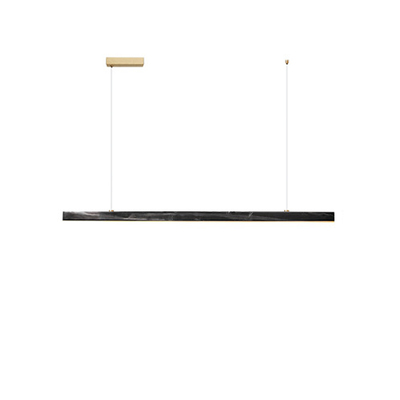 Lectory LED Pendant Lamp | Ink Black Marble | Brass Ceiling Bar
