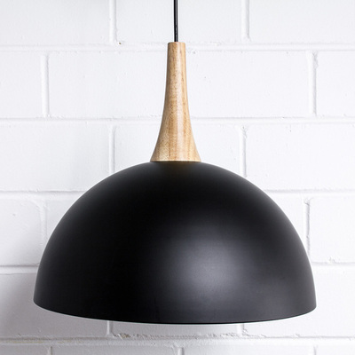 Vintage Pendant Lamp - Metal Dome | w/ LED 7W Bulb | Dining Nordic Wood 