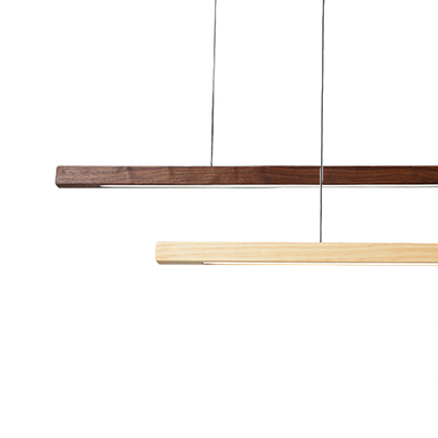 LED Wooden Linear Pendant Lamp | 1.2M / 1.8M  | Bench Top Bar Lamp Pine Walnut