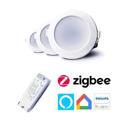Smart LED Downlight Bundle | In-ceiling Dimmer Switch | App & Voice Control Through Smart Hubs