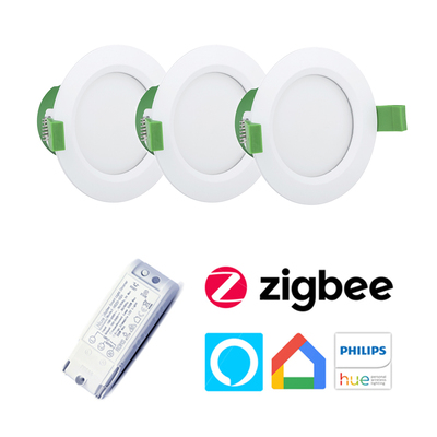 Clipsal 9W Dimmable Downlight Kit Bundle | 10 Downlights + Zigbee Inceiling Dimmer
