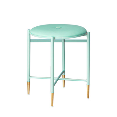 Scandinavian Full Moon Round Stool | Mint Green