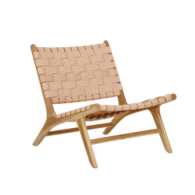 Loft Woven Lawn Chair | Timber Frame | Mesh Leather Strip