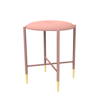 Scandinavian Full Moon Round Stool | Rouge Pink