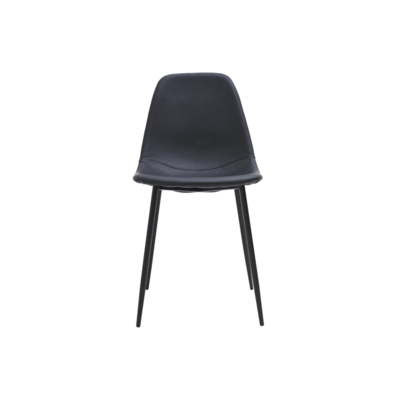 Lectory Dining Chair | Skinny Rod | Black Microfiber Leather