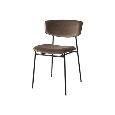 Danish Dining Chair | Calligaris Fifties | Black Frame Brown Velvet Seat