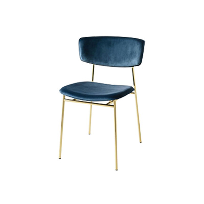 Danish Dining Chair | Calligaris Fifties | Gold Frame Blue Velvet Seat