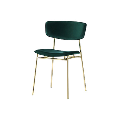 Danish Dining Chair | Calligaris Fifties | Gold Frame Green Velvet Seat