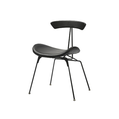 Lectory Dining Chair | Project | Black Back Support | Black PU Leather Seat