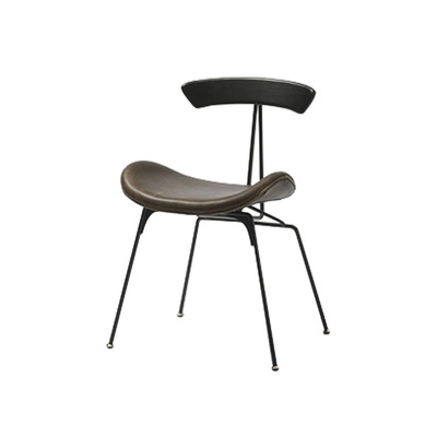 Lectory Dining Chair | Project | Black Back Support | Green PU Leather Seat