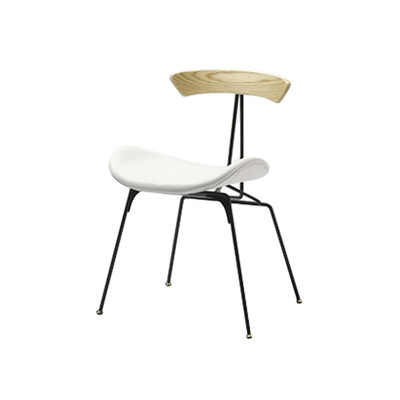 Lectory Dining Chair | Project | Natural Ash Back Support | White PU Leather Seat