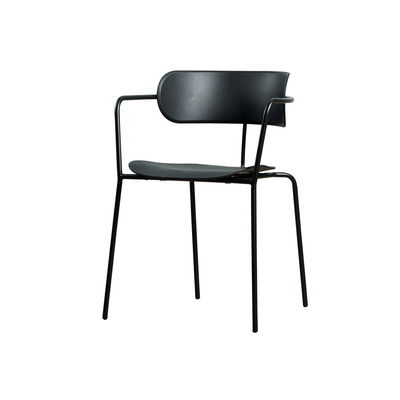 Danish Dining Chair | Minimalist Chair With Arm Rest | Black 