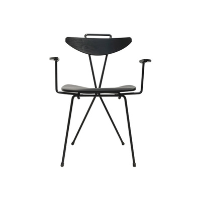 Danish Dining Chair | Retro Mc With Arm Rest | Stain Black