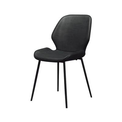 Danish Dining Chair | Leather Cushion Seat | Black 