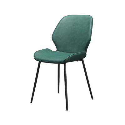 Danish Dining Chair | Leather Cushion Seat | Green 