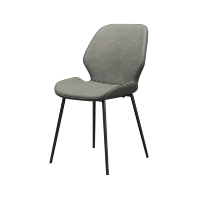 Danish Dining Chair | Leather Cushion Seat | Grey