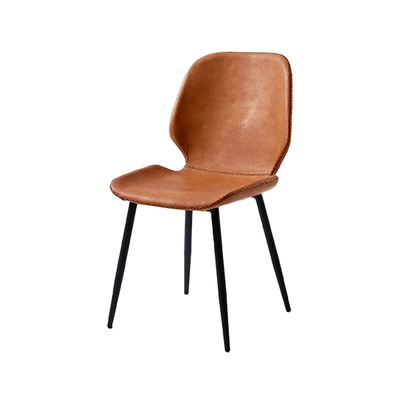 Danish Dining Chair | Leather Cushion Seat | Tan