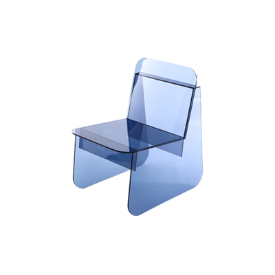 Danish Tempered Glass Chair | AURORAS | Transparent Blue