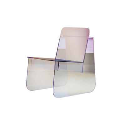 Danish Tempered Glass Chair | AURORAS | Transparent Purple 