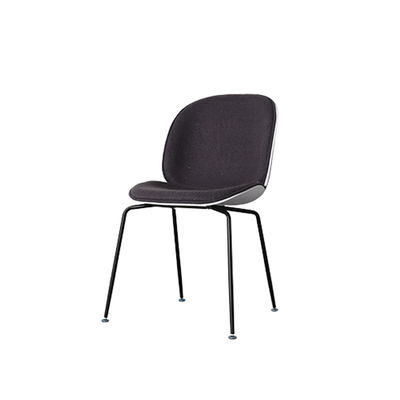 Danish Dining Chair | Beatles Half Fabric Upholstered | Dark Grey