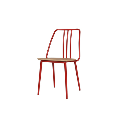 Danish Dining Chair | Metal Frame | Red