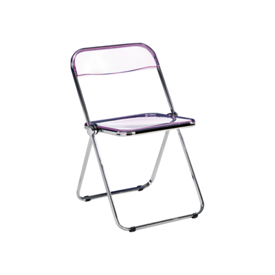 Nordic Dining Chair | Foldable Norlazy | Coloured Acrylic | Purple + Silver Frame
