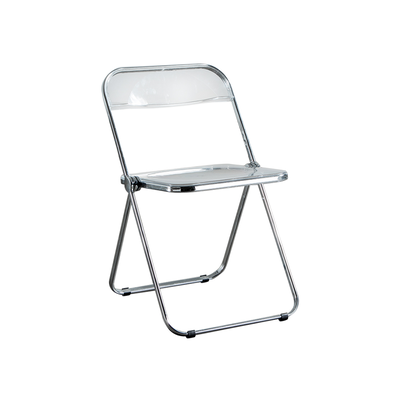 Nordic Dining Chair | Foldable Norlazy | Coloured Acrylic | Transparent + Silver Frame