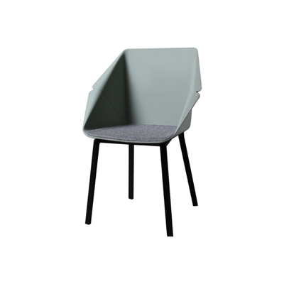Danish Dining Chair | Angus Metal Leg | PP Seat Frame | Ceder Green