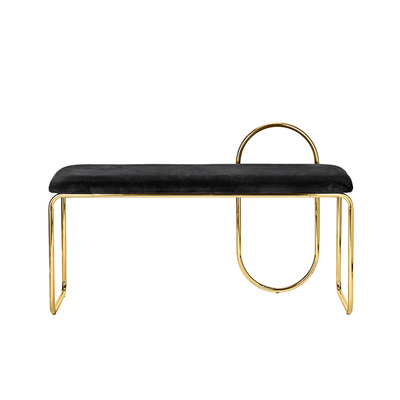 Replica Angui Bench | Gold Frame with Classic Black Velvet Cover