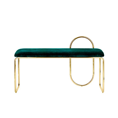 Replica Angui Bench | Gold Frame with Emerald Green Velvet Cover