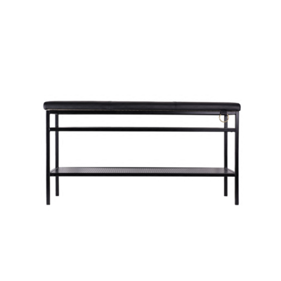Lectory Shoe Rack Bench | Simplicity | Black PU Leather Seat 92cm