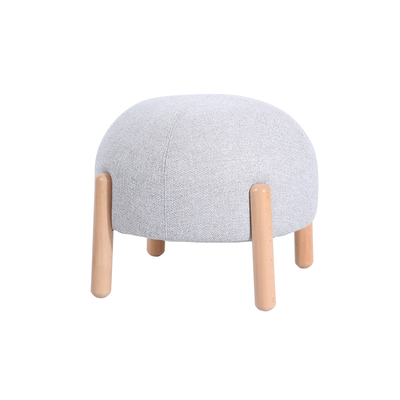 Danish Stool |Cushioned Mushroom | Light Grey