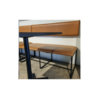 Lectory Customised Coffee Bench with PU Leather Seat Cushion Back Support One Piece 