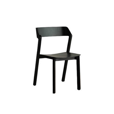Replica Dining Chair | Mills | Stackable | Solid Ash Timber | Plywood Seat Panel | Matt Black