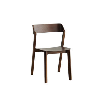 Replica Dining Chair | Mills | Stackable | Solid Ash Timber | Plywood Seat Panel | Stain Walnut Colour