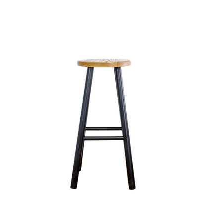 Vintage Industrial Style Wooden Bar Stools | Counter Stools Solid Furniture Black