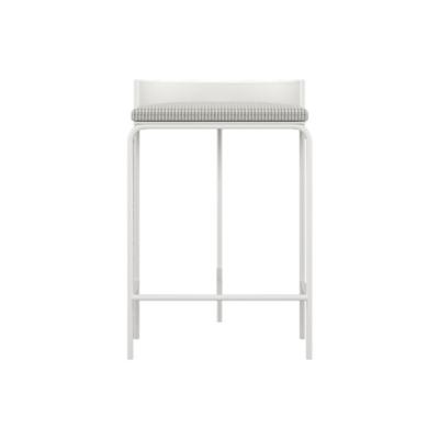 Danish Bar Stool | U Shape | Bented Iron Bar 75cm | White Frame + Lattice Fabric Seat